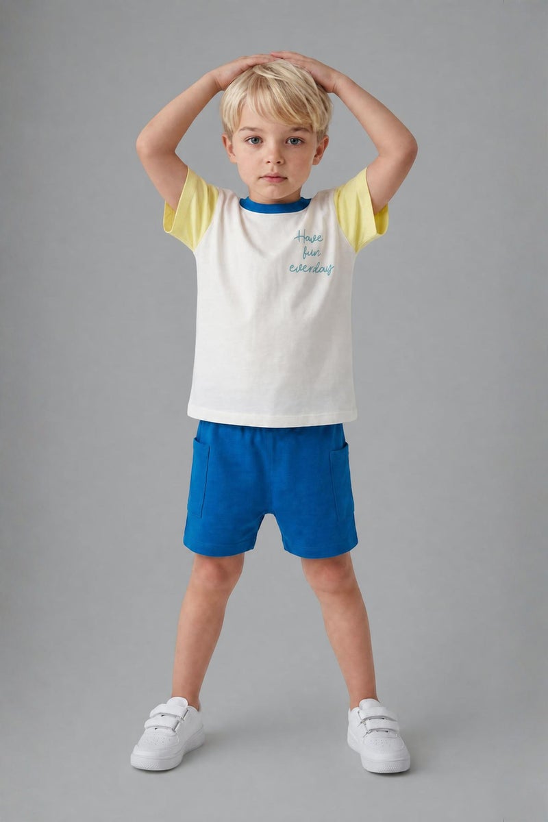 DeFacto Beige BabyBoy 2 piece Regular Fit Slogan Set Casual - Image 1