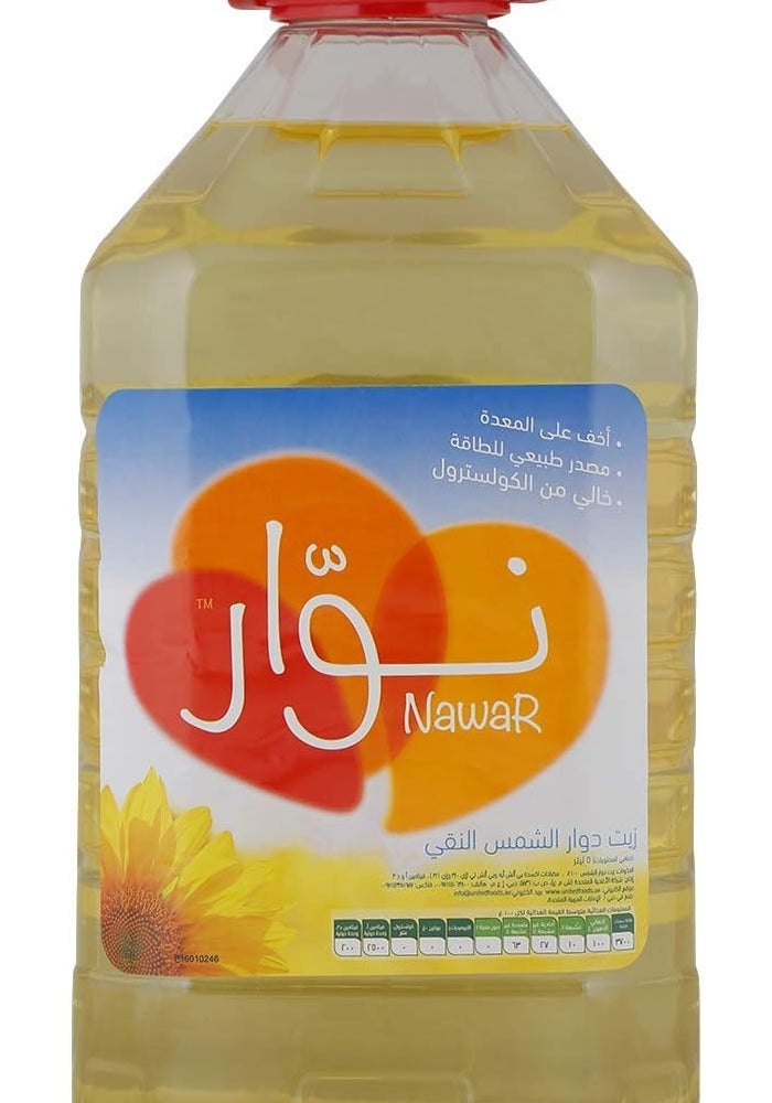 Nawar Pure Sunflower Oil, 5 Liters - Cholesterol Free, Enriched with Vitamins A & D3 - Image 3
