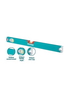 TOTAL TOTAL Aluminum Body 60cm Spirit Level Water Level Tool Water Scale Carpentry Water Level Tube TMT26036  - Image 3