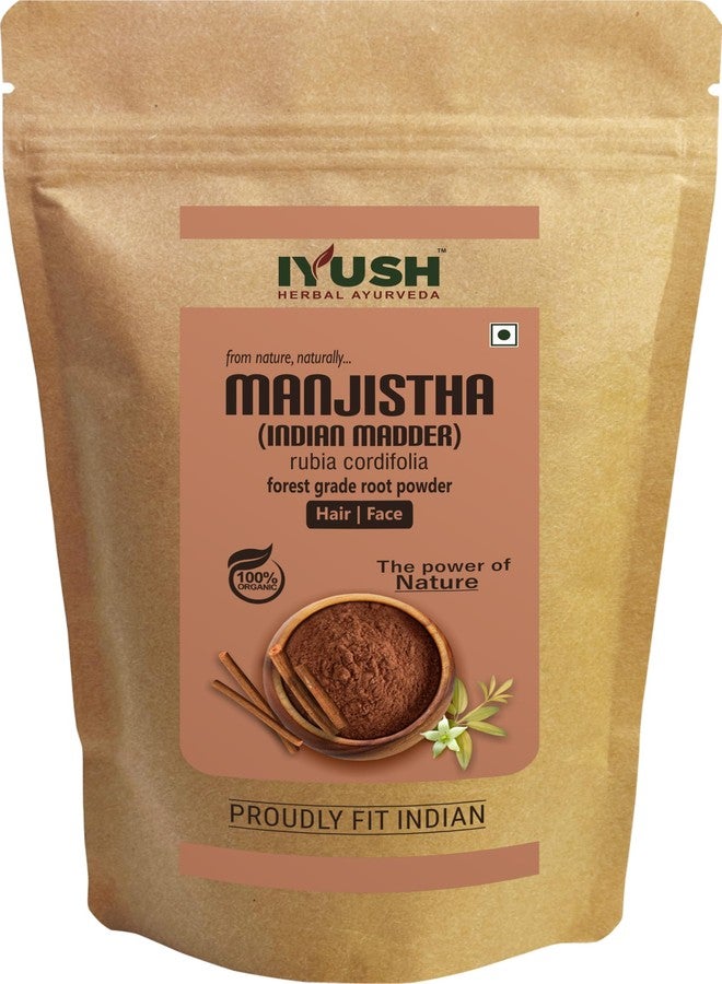 IYUSH Herbal Ayurveda Manjistha Powder - 400gm | Manjistha Powder for Skin Whitening | Manjistha Root Powder | Manjista Powder Organic | Manjistha Churnam | Skin Care & Hair Care | - Image 1
