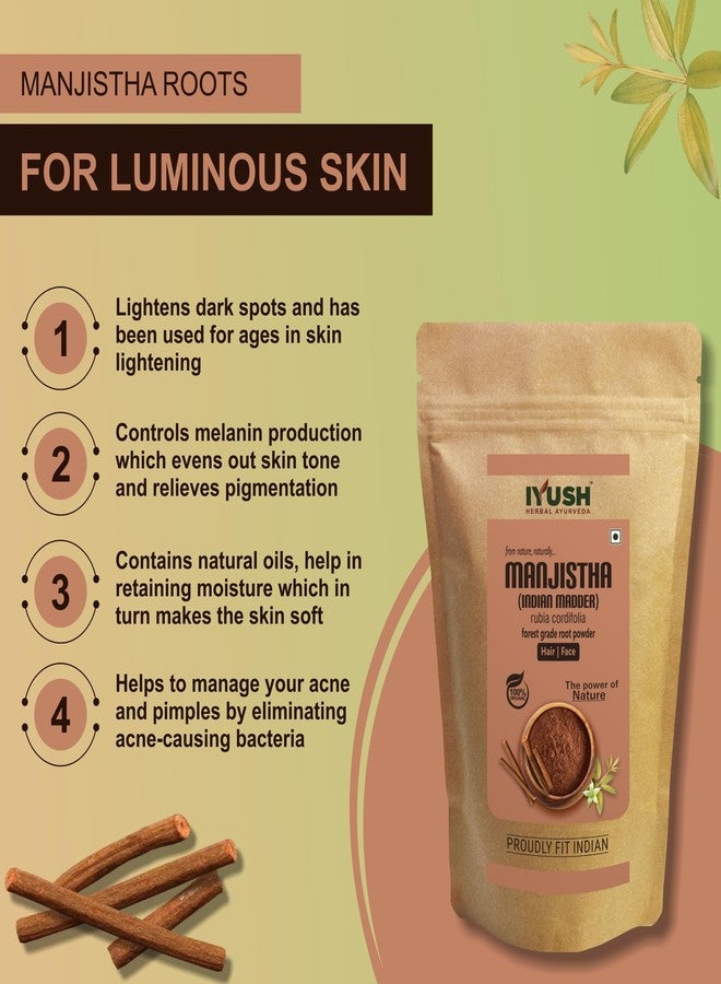 IYUSH Herbal Ayurveda Manjistha Powder - 400gm | Manjistha Powder for Skin Whitening | Manjistha Root Powder | Manjista Powder Organic | Manjistha Churnam | Skin Care & Hair Care | - Image 2
