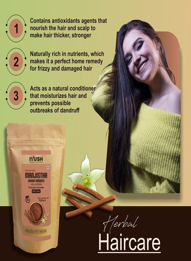 IYUSH Herbal Ayurveda Manjistha Powder - 400gm | Manjistha Powder for Skin Whitening | Manjistha Root Powder | Manjista Powder Organic | Manjistha Churnam | Skin Care & Hair Care | - Image 3