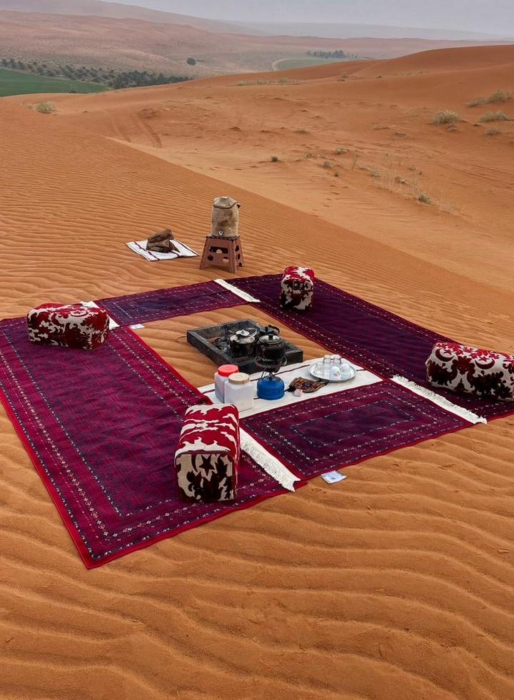 سجادتي مدة سدو من سجادتي بتصميم تراثي مستوحى من نقشات السدو فرشة رحلات عملية للبر والتخييم تضيف لمسة أصالة لمكان جلوسك أحمر - Image 1