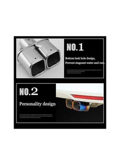 WINCA 63 mm Double Pipe Exhaust Trim Stainless Steel Car Exhaust Tailpipe Curved Silencer Tailpipes Universal Silencer Exhaust Tailpipe Exhaust Muffler  - Image 2