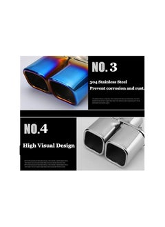 WINCA 63 mm Double Pipe Exhaust Trim Stainless Steel Car Exhaust Tailpipe Curved Silencer Tailpipes Universal Silencer Exhaust Tailpipe Exhaust Muffler  - Image 3