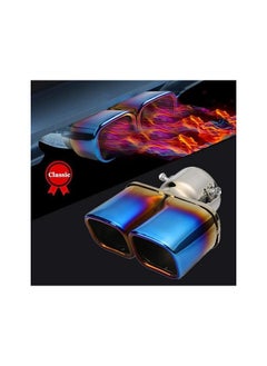 WINCA 63 mm Double Pipe Exhaust Trim Stainless Steel Car Exhaust Tailpipe Curved Silencer Tailpipes Universal Silencer Exhaust Tailpipe Exhaust Muffler  - Image 4