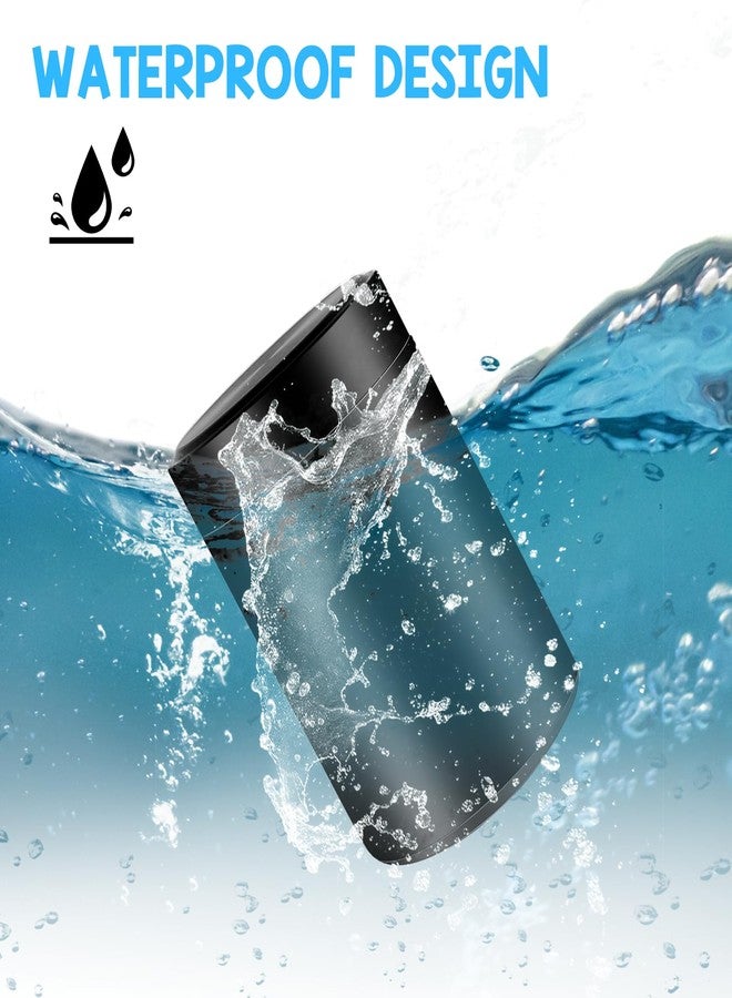 WLLHYF Portable Metal Small Pill Case, Round Alloy Pill Holder Pocket Small Pill Box Waterproof Medicine Organizer Bottle Container for Travel Outdoor Vitamin Fish Oils (Black) - Image 3