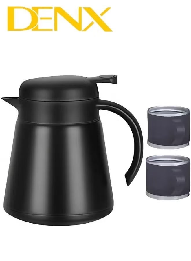 Denx Stainless Steel Double Wall Vacuum Flask Insulated 680ml Coffee Pot Thermos Milk Tea Water Jug Kettle - Image 3