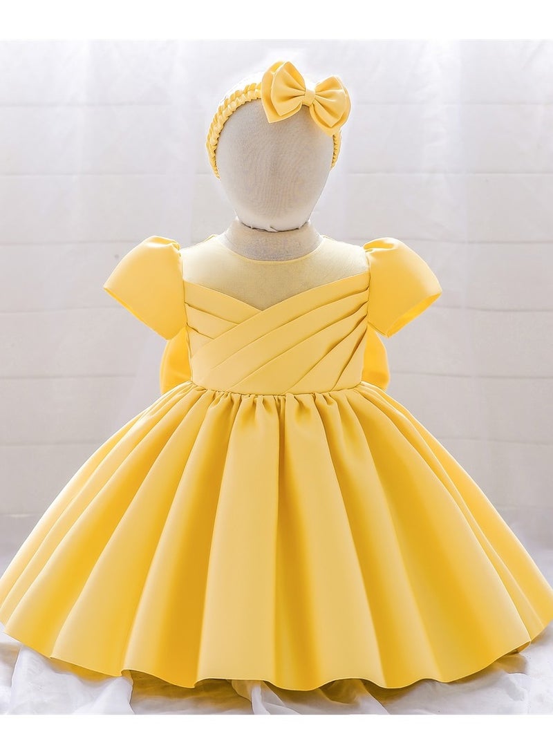 دىدانيالا فستان ساتان أصفر - Image 1