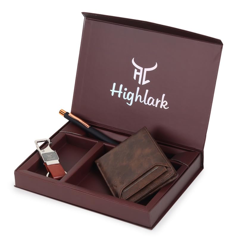 Highlark Premium Wallet, Pen & Keychain Gift Set for Men | Luxury Leather Slim Wallet with Executive Pen & Stylish Key Holder | Elegant Combo for Birthday, Anniversary & Corporate Gifting - Image 5