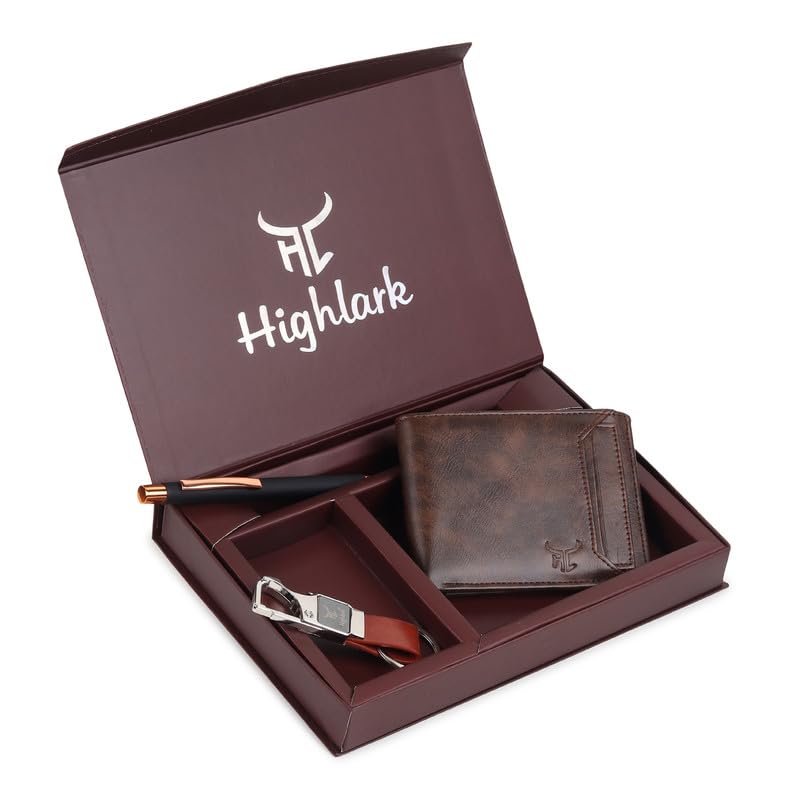 Highlark Premium Wallet, Pen & Keychain Gift Set for Men | Luxury Leather Slim Wallet with Executive Pen & Stylish Key Holder | Elegant Combo for Birthday, Anniversary & Corporate Gifting - Image 4