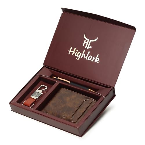 Highlark Premium Wallet, Pen & Keychain Gift Set for Men | Luxury Leather Slim Wallet with Executive Pen & Stylish Key Holder | Elegant Combo for Birthday, Anniversary & Corporate Gifting - Image 3