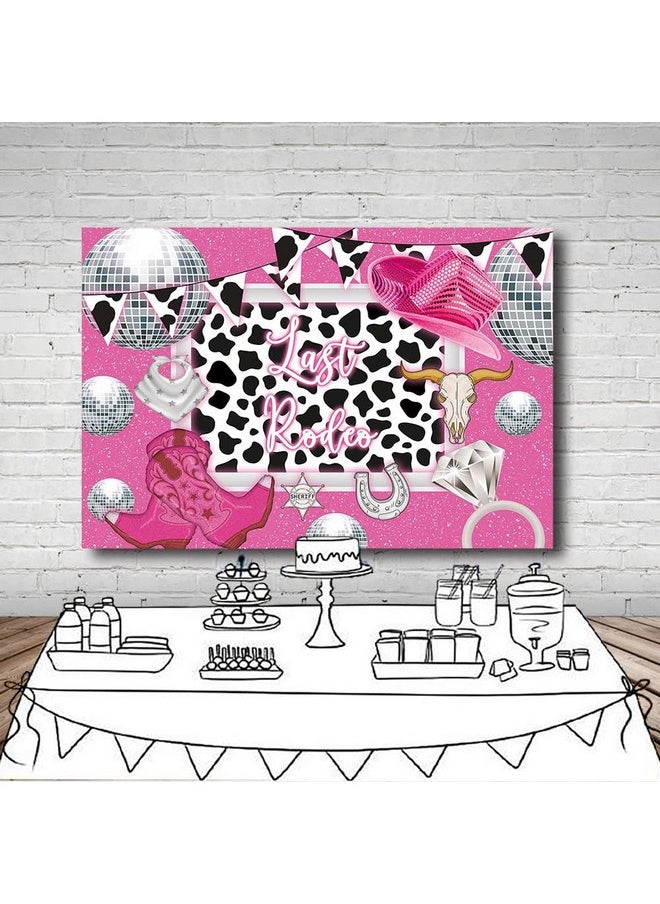 MEHOFOND Disco Cowgirl Bachelorette Party Backdrop Brides Last Rodeo Bachelorette Party Decorations Hoe Down Western Bridal Shower Background Party Supplies Cake Table Photo Banner Props 7X5Ft  - Image 5