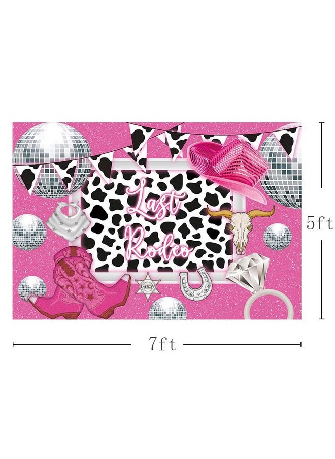 MEHOFOND Disco Cowgirl Bachelorette Party Backdrop Brides Last Rodeo Bachelorette Party Decorations Hoe Down Western Bridal Shower Background Party Supplies Cake Table Photo Banner Props 7X5Ft  - Image 4