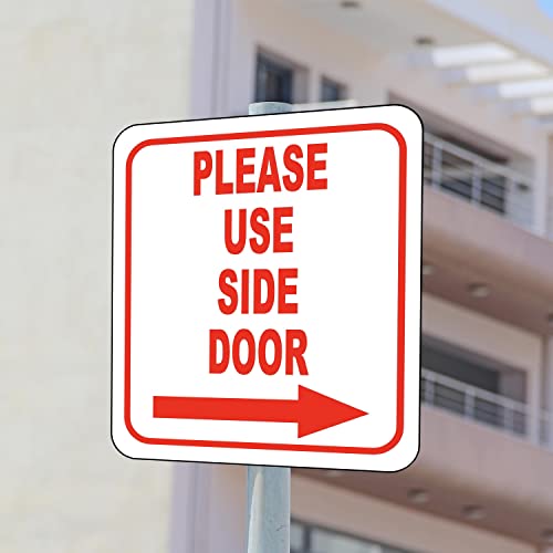 Work House Signs Please Use Side Door - Outdoor Aluminum Sign - Right Arrow - Home or Office Sign - 8.5" X 10" - Image 5