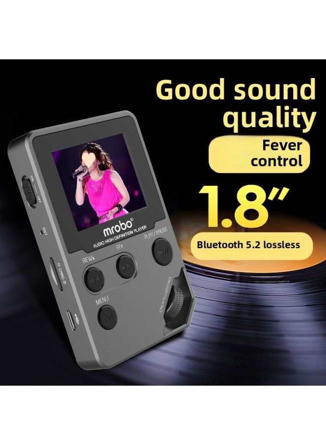 KK Bluetooth Player Music Walkman Running Scattered Sports Leisure Students English Audio-Color:Standard Configuration + Dual Dynamic Hifi Headphones + Silicone Sleeve-Capacity:Gray Bluetooth Subwoofer Version Machine 8gb - Image 3