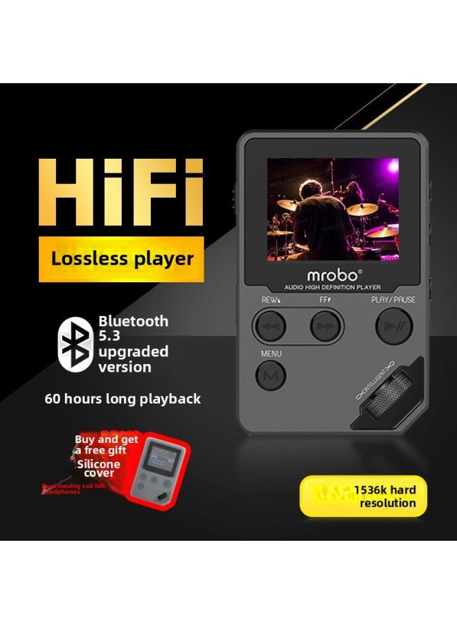 KK Bluetooth Player Music Walkman Running Scattered Sports Leisure Students English Audio-Color:Standard Configuration + Dual Dynamic Hifi Headphones + Silicone Sleeve-Capacity:Gray Bluetooth Subwoofer Version Machine 8gb - Image 1