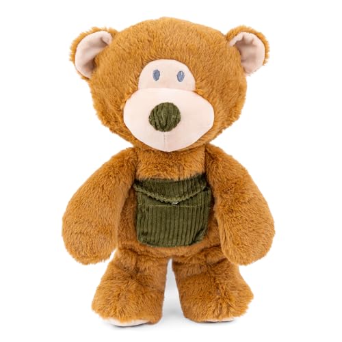 Mirada Cute Huggable Brown Bear with Pocket Plush Soft Toy | Dressed Stuffed Teddy for Baby Girls & Kids | Cute, Washable & Snuggly Gift for Raksha Bandhan/Birthday/Festivals - 25cm - Image 4