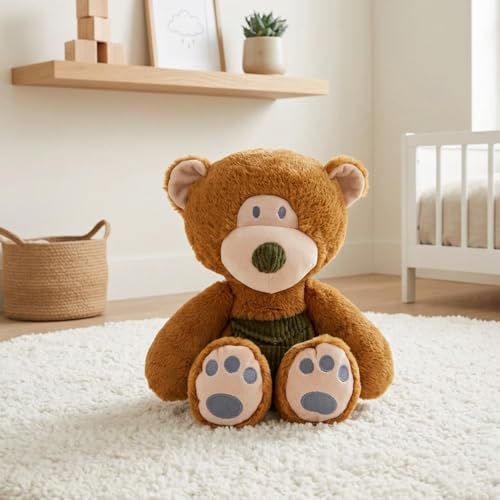 Mirada Cute Huggable Brown Bear with Pocket Plush Soft Toy | Dressed Stuffed Teddy for Baby Girls & Kids | Cute, Washable & Snuggly Gift for Raksha Bandhan/Birthday/Festivals - 25cm - Image 2