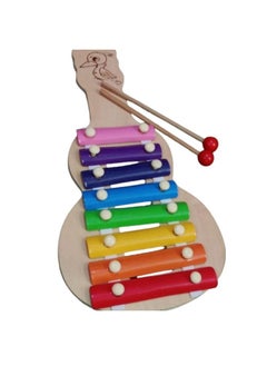 Generic Wooden Xylophone Toy for Kids Musical Toy with 8 Notes| Musical Toy 2 Sticks for Kids/Toddlers/Boys/Girls/Babies .First Musical Sound Instrument Toy Multi Colour  - Image 1