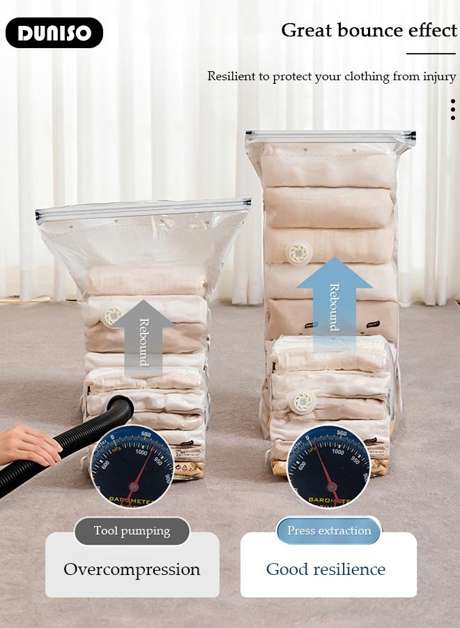 DUNISO 50*70*30 cm Cube Vacuum Storage Bags-5 Compression Bags No Pump or Pump Needed Reusable Compression Bags Large Space Saver Home Packing Organizers for Packing, Clothes, Comforters, Blankets - Image 2
