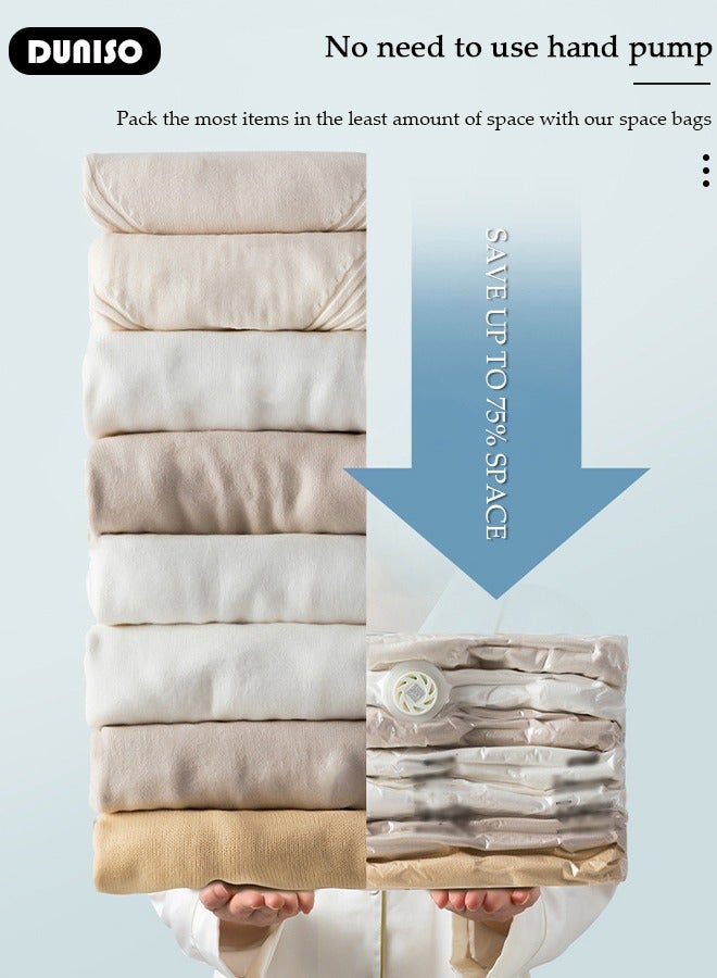 DUNISO 50*70*30 cm Cube Vacuum Storage Bags-5 Compression Bags No Pump or Pump Needed Reusable Compression Bags Large Space Saver Home Packing Organizers for Packing, Clothes, Comforters, Blankets - Image 5