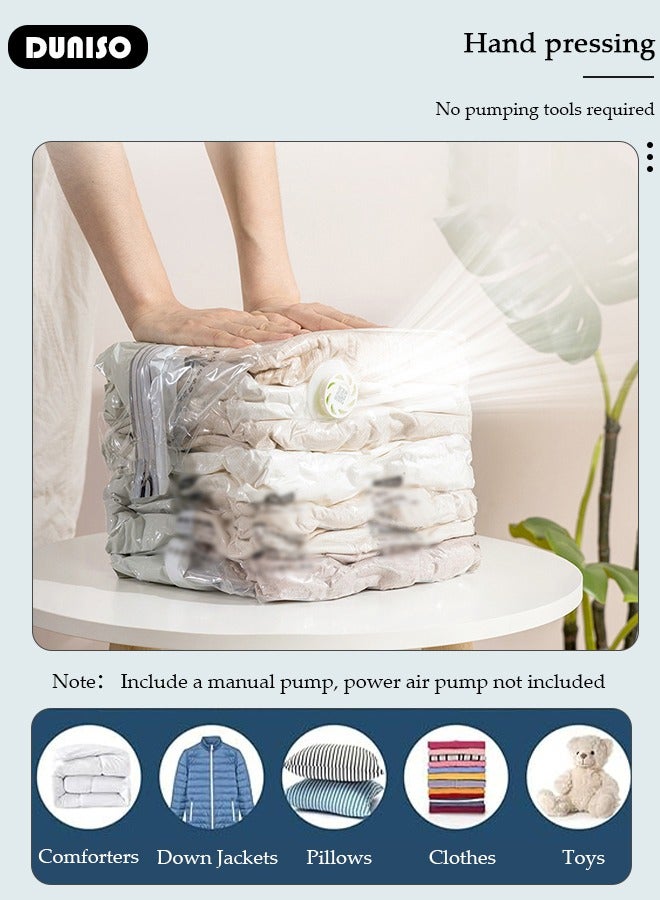 DUNISO 50*70*30 cm Cube Vacuum Storage Bags-5 Compression Bags No Pump or Pump Needed Reusable Compression Bags Large Space Saver Home Packing Organizers for Packing, Clothes, Comforters, Blankets - Image 3