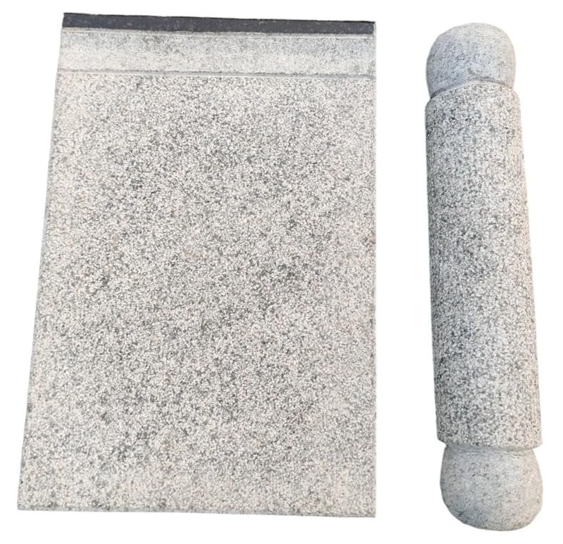 EZAHK EZAHK Granite Stone Mortar and Pestle Set 14x9 Inches Black Unpolished for Herbs and Spices  - Image 4