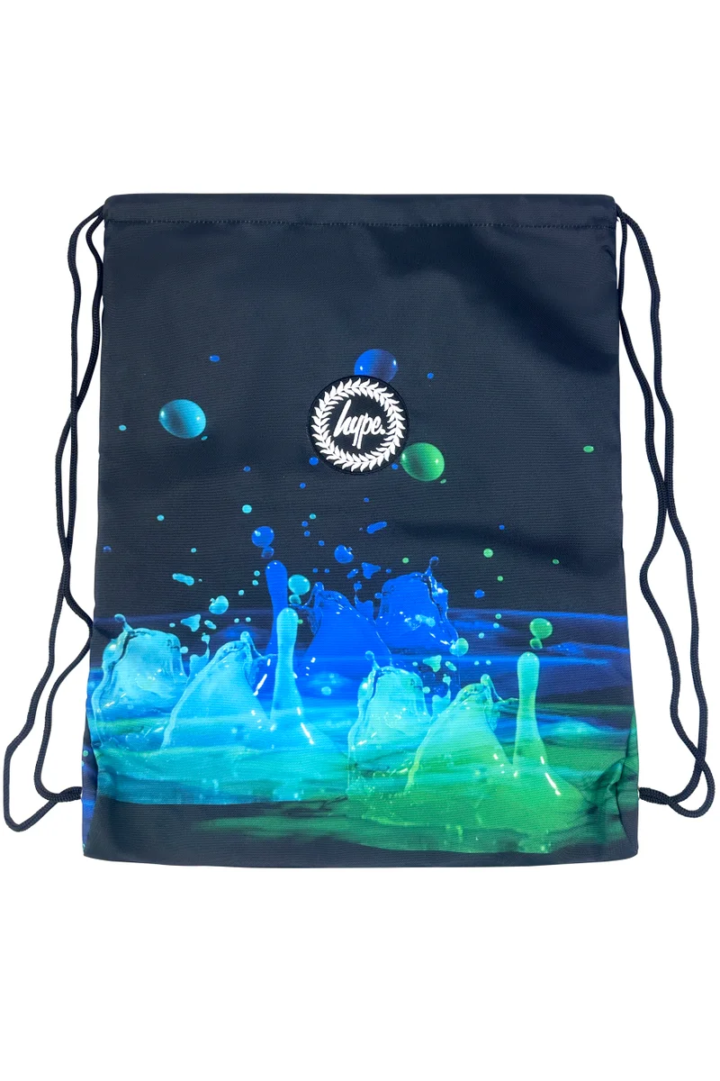 Just Hype HYPE Drawstring Bag Drawstring Sports Black 3D Droplets