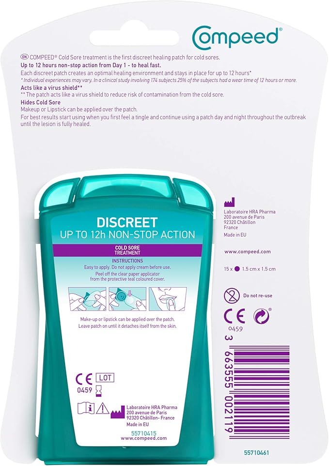 Compeed لصقة كومبيد لعلاج البرد غير مرئية 15 قطعة عبوة واحدة - Image 2