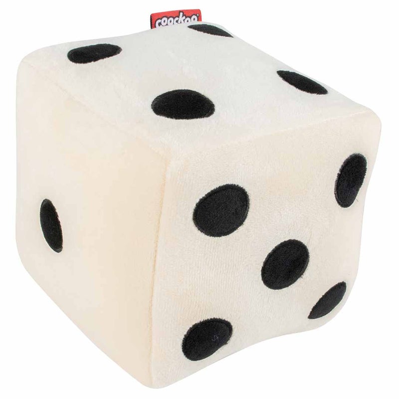 Ebi Coockoo Roll The Dice Plush Toy for Dogs - White/16x16x16cm