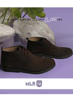 MLR natural shoes chamoisette leather and handmade dark brown with a medical grade  - Image 3