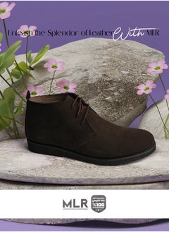 MLR natural shoes chamoisette leather and handmade dark brown with a medical grade  - Image 1