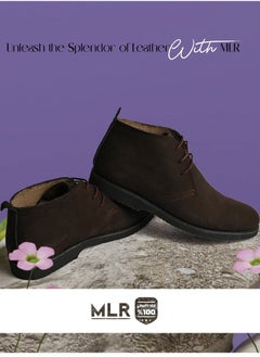 MLR natural shoes chamoisette leather and handmade dark brown with a medical grade  - Image 2