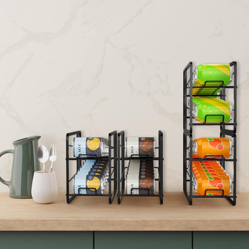 BTY Stackable Can Organizer for Pantry, Can Organizer Storage Rack, 4 Pack Can Food Organizer, Beverage Storage Holder for Refrigerator, Cabinet Can Dispenser for Pantry - Image 5