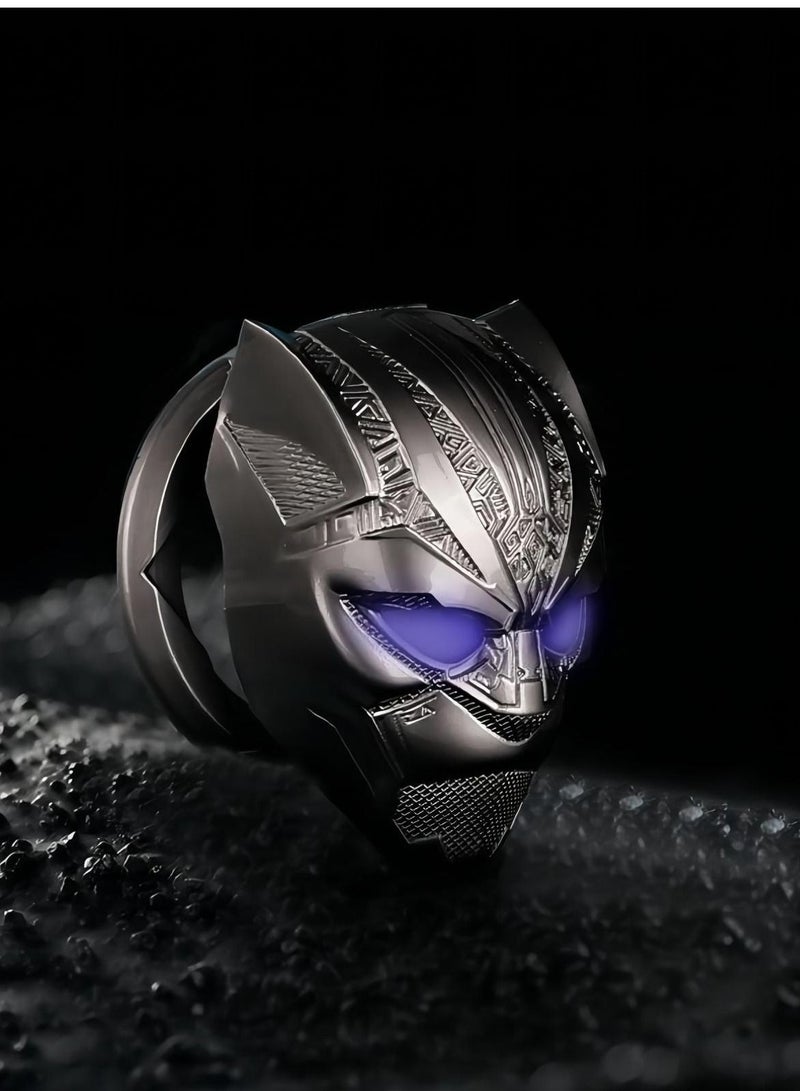 SYOSI Car Engine Start Cover of Black Panther Push, Start Stop Button Cover Replacement Push Button Car Engine Start Stop Trim Protector Key Ring Circle Cover 3D Car Interior Accessory Light Black - Image 1