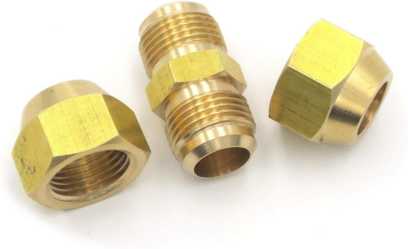 METER STAR Air Conditioning Copper Pipe Extension - 3/10" Flare Nut, Joint Double Connector, Intermediate Connection Head, Free Welding, Fits 3/10 inch Diameter Tubes - Image 1