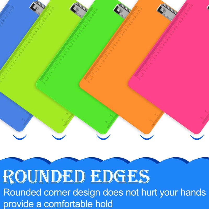 HERKKA 15 Pack Plastic Clipboards, Assorted Color, Low Profile, Standard A4 Letter Size - Image 5