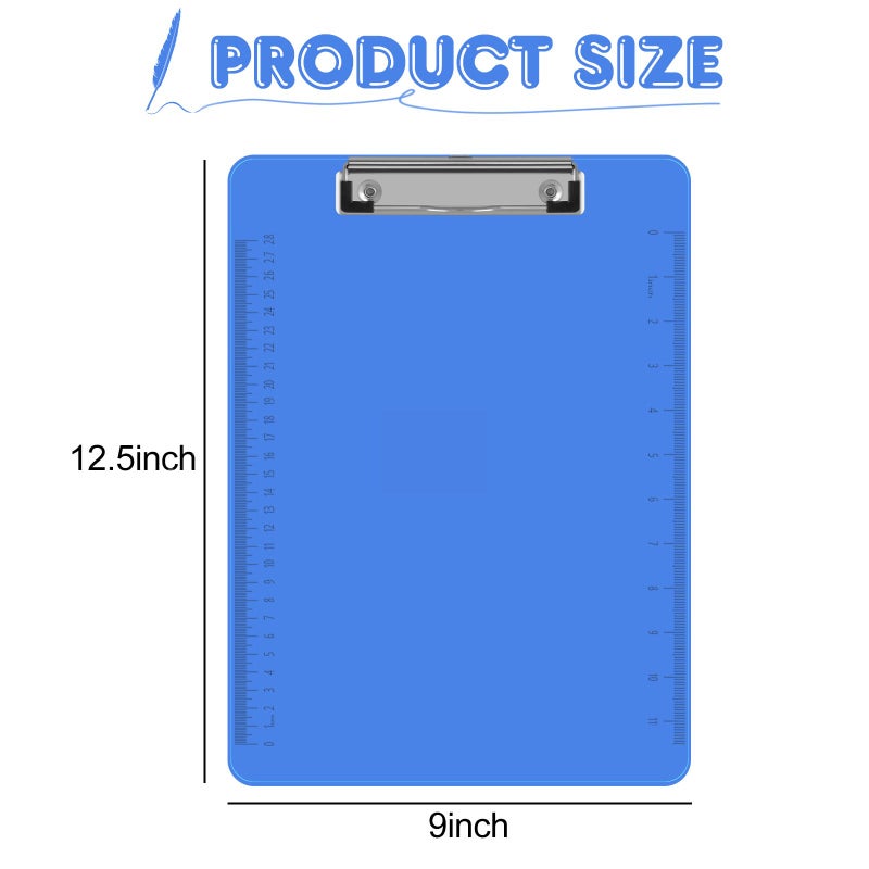 HERKKA 15 Pack Plastic Clipboards, Assorted Color, Low Profile, Standard A4 Letter Size - Image 2