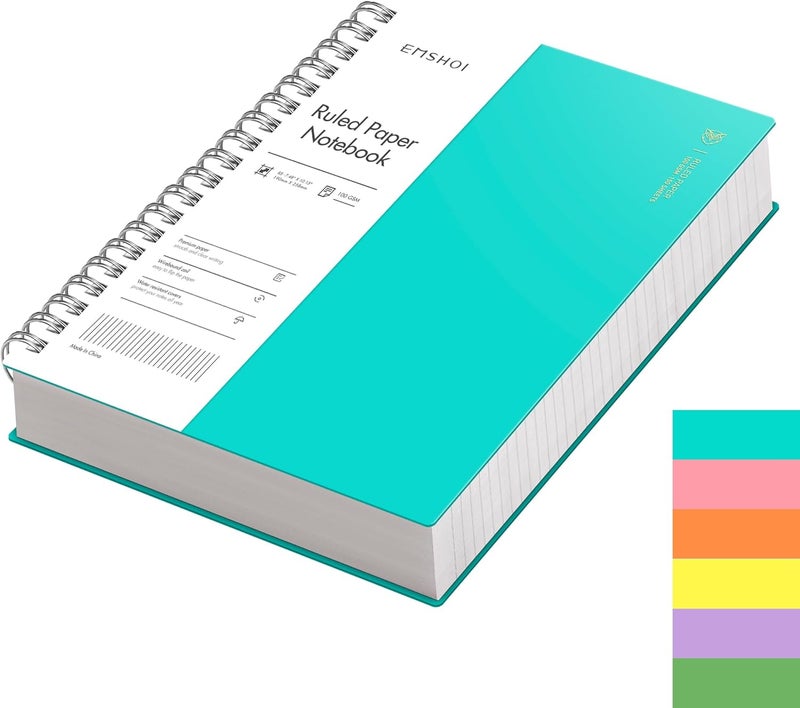 EMSHOI B5 Spiral Notebook College Ruled Lined Journal, Large 7.48" X 10.15", 300 Pages/150 Sheets, 100gsm Thick Paper, Waterproof Hardcover, for Office School Women Men Work Writing Notes-LightBlue - Image 1