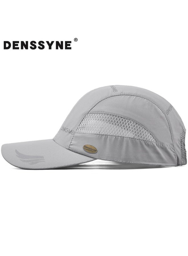 Denssyne Light Grey Quick-dry Baseball Cap For Men And Women, Breathable Sun Protection Outdoor Running Lightweight Sports Sun Hat - Image 2