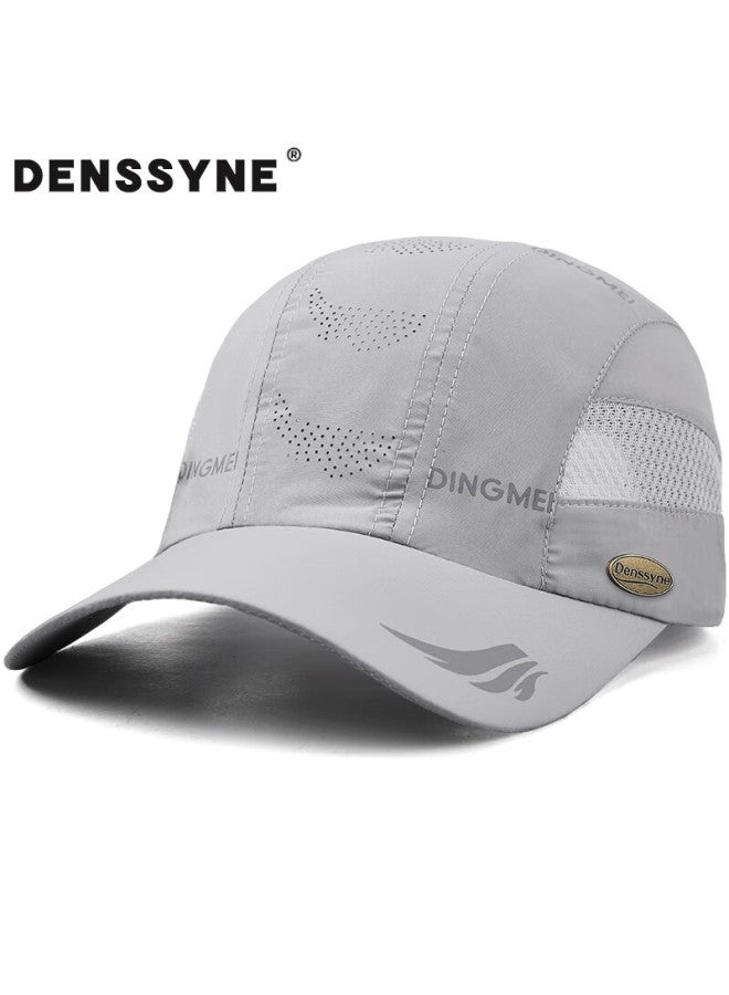 Denssyne Light Grey Quick-dry Baseball Cap For Men And Women, Breathable Sun Protection Outdoor Running Lightweight Sports Sun Hat - Image 1