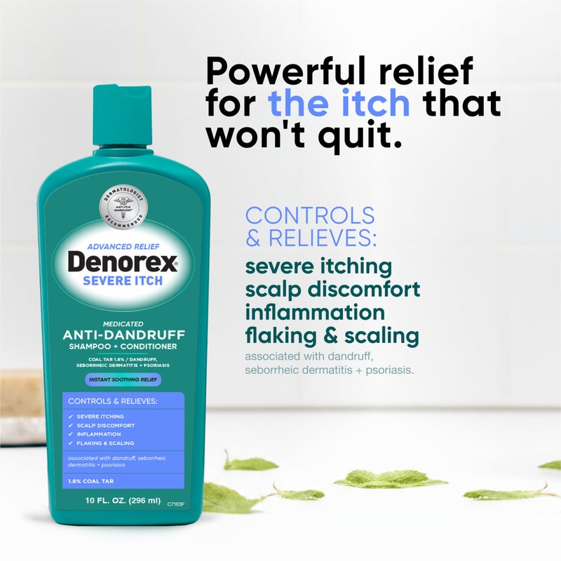 Denorex Advanced Relief Severe Itch AntiDandruff Shampoo & Conditioner, Formulated with Menthol to Relieve Scalp Irritation, 10oz - Image 3