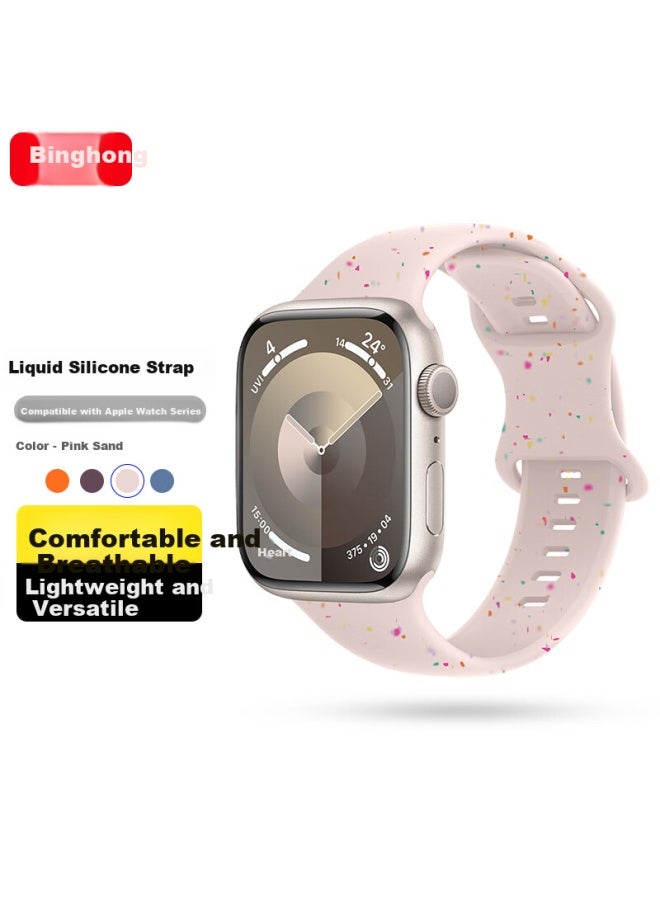 Bing Hong Binghong Apple Watch Band Silicone Strap For Apple Iwatch Series 10/9/8/7/se/ultra2 - 40/41/42mm Pink Sand - Image 1