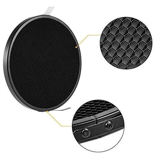 Heliora 7" Standard Reflector Diffuser Lamp Shade Dish with 20° /40°/ 60° Honeycomb Grid White Soft Cloth for Bowens Mount Studio Strobe Flash Light Speedlite - Image 4