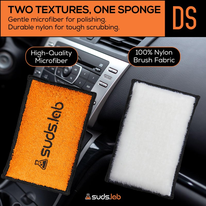 suds.lab Suds Lab DS Microfiber Detailing Scrub Pad 3 Pack - Car Interior Cleaning & Detailing Microfiber Scrub Pads - Set of 3 - Safe On Leather, Vinyl, Plastic, Etc. - Image 5