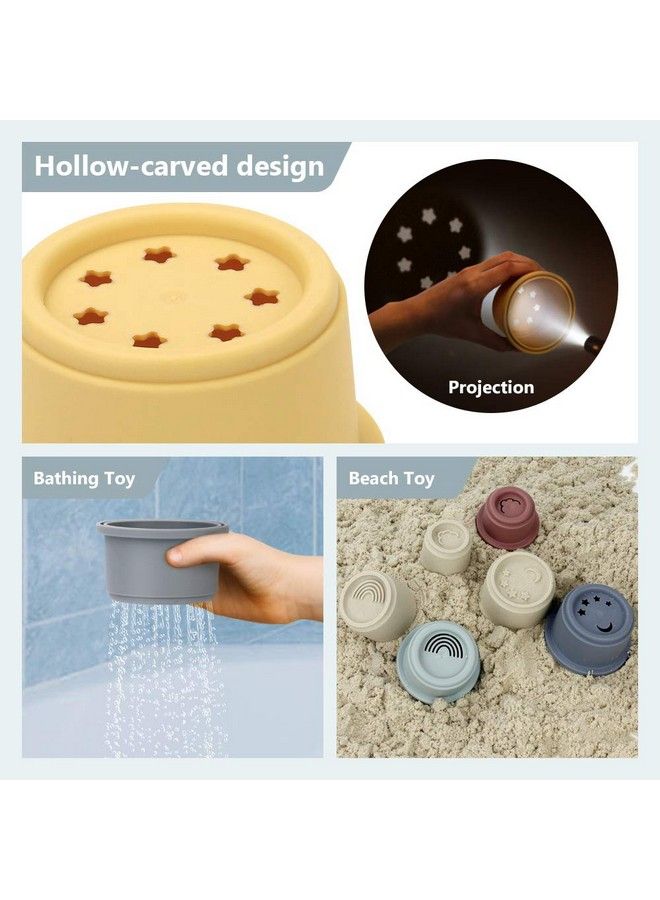 Mini Tudou 8 Pcs Stacking Cup Toys Nesting Cups Toy Baby Bathing Toy & Building Toy For Early Educational Develop Best Montessori Toy Gift For 6 Month+ Boys & Girls - Image 3