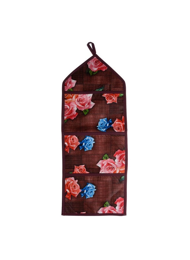 Kuber Industries Food Mat | Fridge Combo Set | Fridge Mat | Fridge Top Cover | Reversible Bed Server Mat | Gulab 7 Pcs Fridge Top Combo | Hanging Organizer | Maroon - Image 2