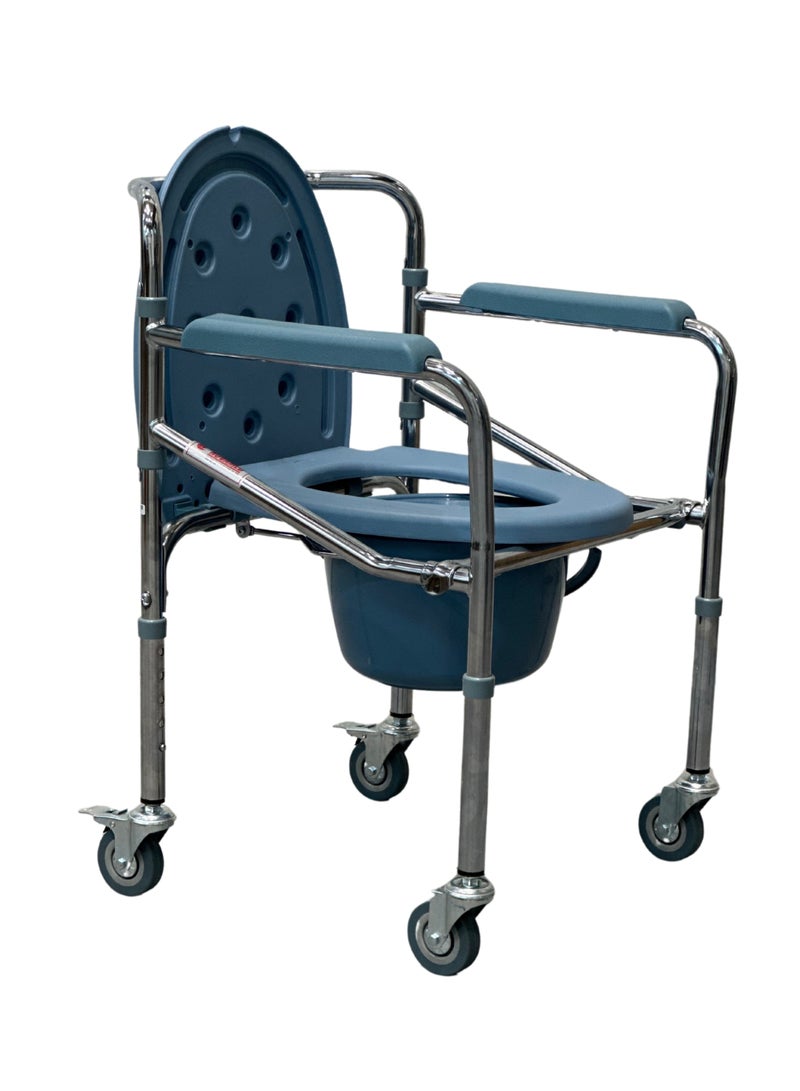 NOVAMED folding commode wheelchair  (696) - Image 1