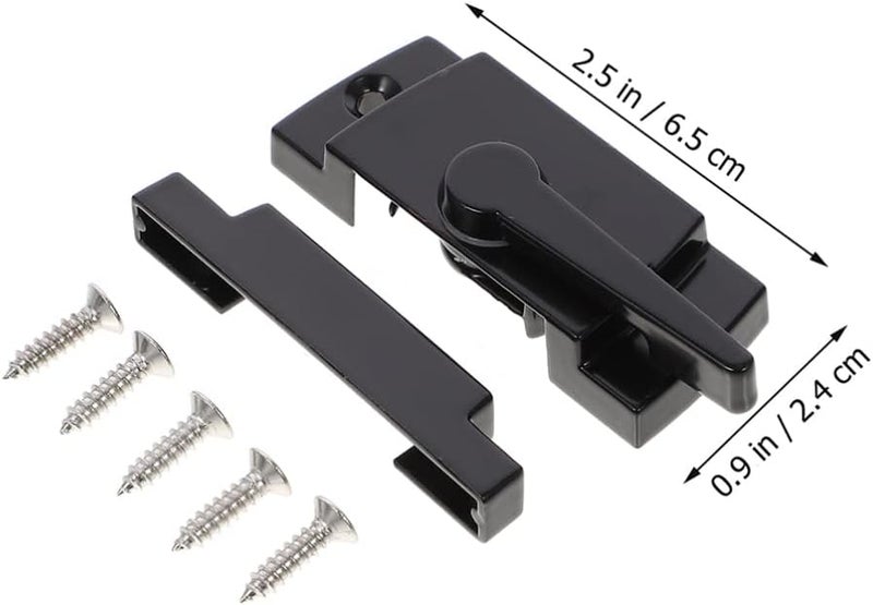 أقفال قفل إطار النافذة الأسود الآمنة للأطفال سهلة التركيب أقفال هلالية - Image 3